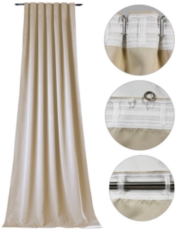 novumfix Verdunkelungsvorhang Sunout/15 beige Kombi-Band Thermovorhang XXL bis 350 cm lang, verdunkelnd, Kombiband