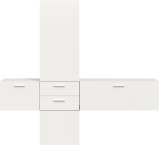 Garderobenkombination (B/H/T: 208x190x36 cm) in weiß Melamin