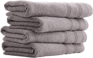 uncover by Schiesser Handtuchset Brooklyn - 4-teilig - 50x100 cm - Hellgrau