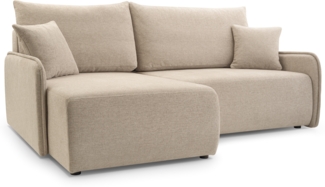 AX LIVING Couch in Beige Creme Marittimo Schlaffunktion 198cm Breite L
