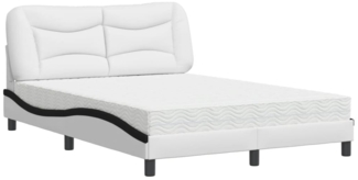 vidaXL Bett mit Matratze "Hvar" Weiß und Schwarz 140x190 cm Kunstleder 3208723