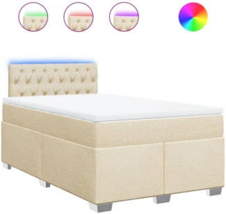 vidaXL Boxspringbett mit Matratze Creme 120x190 cm Stoff 3288139