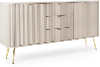 AX LIVING Schubladenschrank Kommode Salvia KSZ168 168 cm Kaschmir