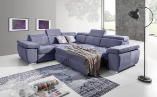 Ecksofa Schlafsofa ROXI Violett Kurze Schenkel Links