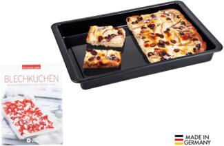 CHG Backblech Emaille - inkl. Backbuch, Emaille, Stahlblech, (Set, 2-St, 1x Backblech + 1x Backbuch), Backbuch mit tollen Rezeptideen, Made in Germany