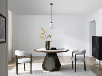 Vente-unique - Hängelampe – Metall und strukturiertes Glas – Ø 14 x H 120 cm – Schwarz – LOUXOR