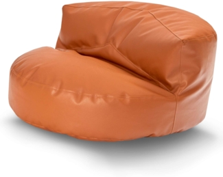 Green Bean® Sitzsack Sofa aus Kunstleder mit EPS Perlen Füllung - Lounge im Sitzsack-Design 90x50 cm mit ergonomischer Rückenlehne - Cognac