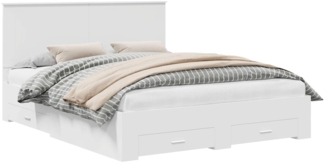 vidaXL Bettrahmen mit Kopfteil Weiß 160 x 200 cm Holzwerkstoff 3411280