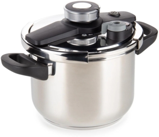 ROSMARINO Schnellkochtopf Pour&Cook Hochdruckkocher Vielseitig, Robust und Sicher Silber (H 36 x T 12 x B 22 cm)