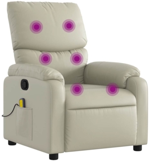 vidaXL Massagesessel mit Relaxfunktion, Kunstleder, Creme 3206117