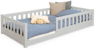Ehrenkind Kinderbett Bodenbett Lille aus massivem Kiefernholz mit Rausfallschutz (Hochwertiges Kinderbett aus FSC® zertifziertem Holz / Bodenbett in 90x200, Montessori Kinderbett), Bodenbett, aus FSC zertifiziertem Holz