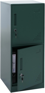 Spind HWC-P63, Schließfach Wertfachschrank Schließfachschrank 2 Türen, 90x38x45cm Stahl ~ grün
