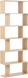 Bücherregal mit 6 Fächern VALDOSA 190 cm Hellbraun