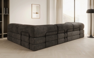 Luxusbetten24 Sofa Designer Sofa Lazy L, mit Aufklappfunktion und Cordbezug