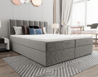 AX LIVING Benetutti – bett kaufen 160x200 hellgrau | boxspringbett samt