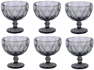 Schäfer 6er Schale Diamond – 300 ml Eisschalen Set für Desserts und Snacks Anthrazit