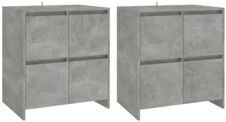 vidaXL Sideboards 2 Stk. Betongrau 70x41x75 cm Holzwerkstoff 3098092