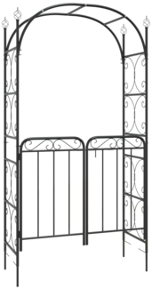 vidaXL Gartenbogen mit Tor Schwarz 108x45x235 cm Stahl 319352