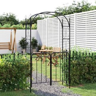 vidaXL Gartenbogen mit Tor Schwarz 108x45x235 cm Stahl 319352