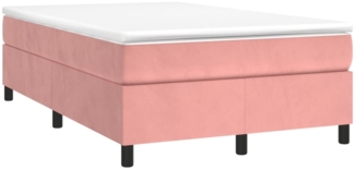 vidaXL Boxspringbett mit Matratze Rosa 120x190 cm Samt 3269708