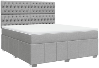 vidaXL Boxspringbett mit Matratze Hellgrau 180x200 cm Stoff 3291754
