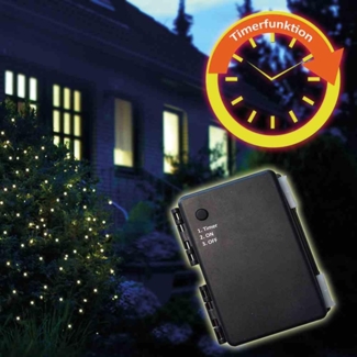 LED-Batterie-Netz außen 100er, 1,5 x 1,5 m mit Timer für 3 x AA