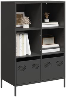 Highboard, BuffetSchrank, Büroschrank Schwarz 68x39x103,5 cm Stahl