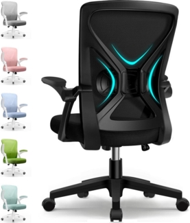 Ergonomischer Bürostuhl mit Wippfunktion und Armlehnen, Schwarz