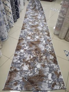 Gel-Läufer mit rutschfester Rückseite 200 x 500 cm Baumwolle Braun 88781885 [en. casa]