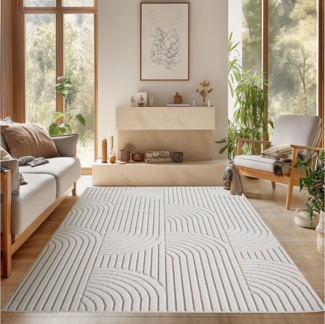 SIMPEX24 Designteppich Einfarbig Boucle Loop, Rechteckig, Höhe: 7 mm, Teppich Wohnzimmer, Schlafzimmer, Gästezimmer