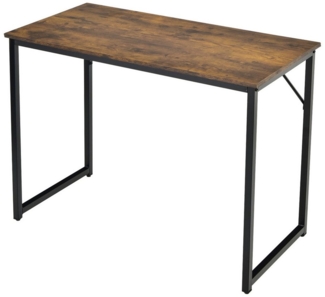 COSTWAY Computertisch Schreibtisch Bürotisch PC-Tisch Metallrahmen 100cm Platzsparend