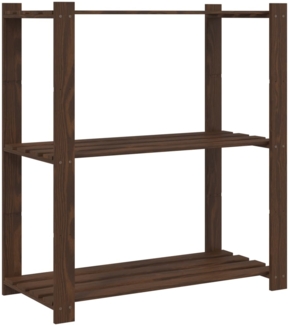 vidaXL Lagerregal mit 3 Böden Braun 80x38x90 cm Massivholz Kiefer 373397
