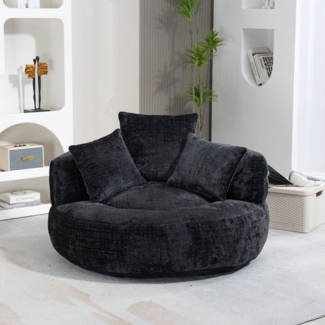 Celya Sitzsack Lazy Sofa Gaming Sofa Stuhl mit drei Kissen,hoch Rücken Sitzsack Stuhl (1 Sitzsack, 3 Kissen), Couch für Erwachsene und Kinder, für Schlafzimmer und Büro,Schwarz