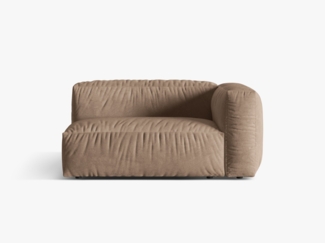 Micadoni Eckmodul Martina 1-Sitzer Groß Samt Dunkelbeige Rechts