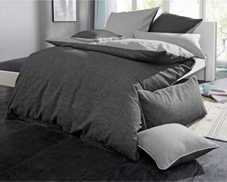 Biberna Bettwäsche Wendebettwäsche, Baumwolle, Melange-Flanell Uni