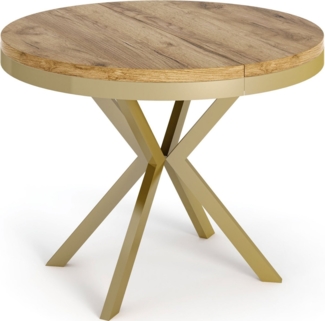 WFL GROUP Esstisch Dina, Tisch im Loft-Stil mit Golden Metallbeinen