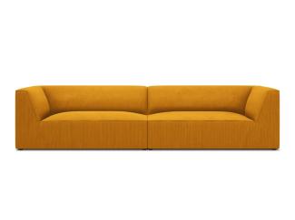 Micadoni 4-Sitzer Sofa Ruby | Bezug Yellow | Beinfarbe Black Plastic