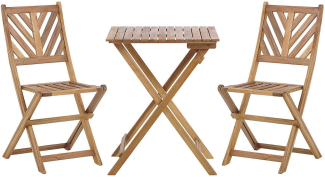 Bistro Set Holz Heller Holzfarbton TERNI