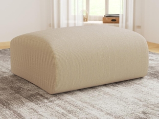 Vente-unique - Hocker - Strukturstoff - Beige - POGNI von Maison Céphy