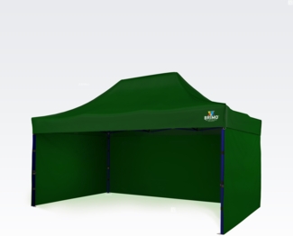 Faltpavillon wasserdicht 3x4,5m - mit 3 Wänden - Grün