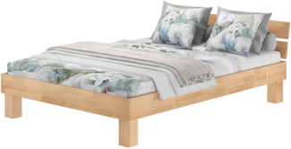Doppelbett Buche natur 160x220 Überlänge Massivholz Holzbett Zubehör wählbar V-60.80-16-220ohne Zubehör