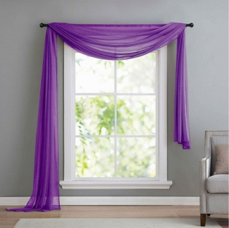 Gardinenbox Freihanddeko, ohne (1 St), transparent, Voile, Uni Volant Transparent Polyester 600cm 140cm