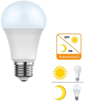 Jibenhome LED-Leuchtmittel E27 Glühbirne mit Bewegungsmelder Dämmerungssensor, 12W Birne Lampe, 1 St, Warmweiß/Weiß, Warmweiß/Weiß Automatisch Auf Aus Licht für Treppen Toiletten Balkon