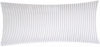 Heubergshop Kissenbezug, (1 Stück), 40x80cm - gestreift grau/weiß 100% Baumwolle (1 x KY-Streifen 40x80)