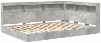 vidaXL Bücherregal Bett Betongrau 140 x 200 cm Holzwerkstoff 3335731