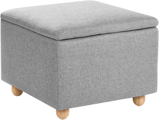 Pouf mit Stauraum FERNDALE Stoff Hellgrau