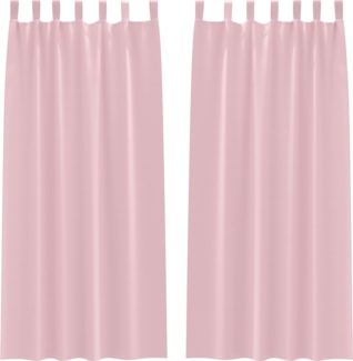 vidaXL Verdunkelungs-Vorhänge mit Ringen Babyrosa Polyester 4107631