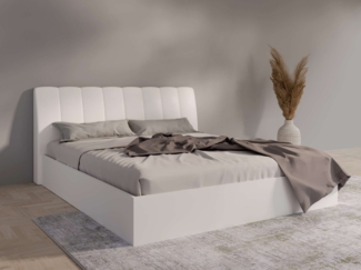 Home affaire Bett Bett Malissa mit gepolstertem Kopfteil ohne Stauraum, Bettgestell, Schlaffläche 180x200 cm, BxTxH 186,6 x 206,4 x 100 cm