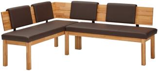 Eckbank Damita aus Massivholz 155 x 194 x 84 Sitzbank massiv Kernbuche geölt/Dunkelbraun 12182-155194
