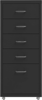 vidaXL Aktenschrank mit Rollen Schwarz 28 x 41 x 69 cm Metall [335914]